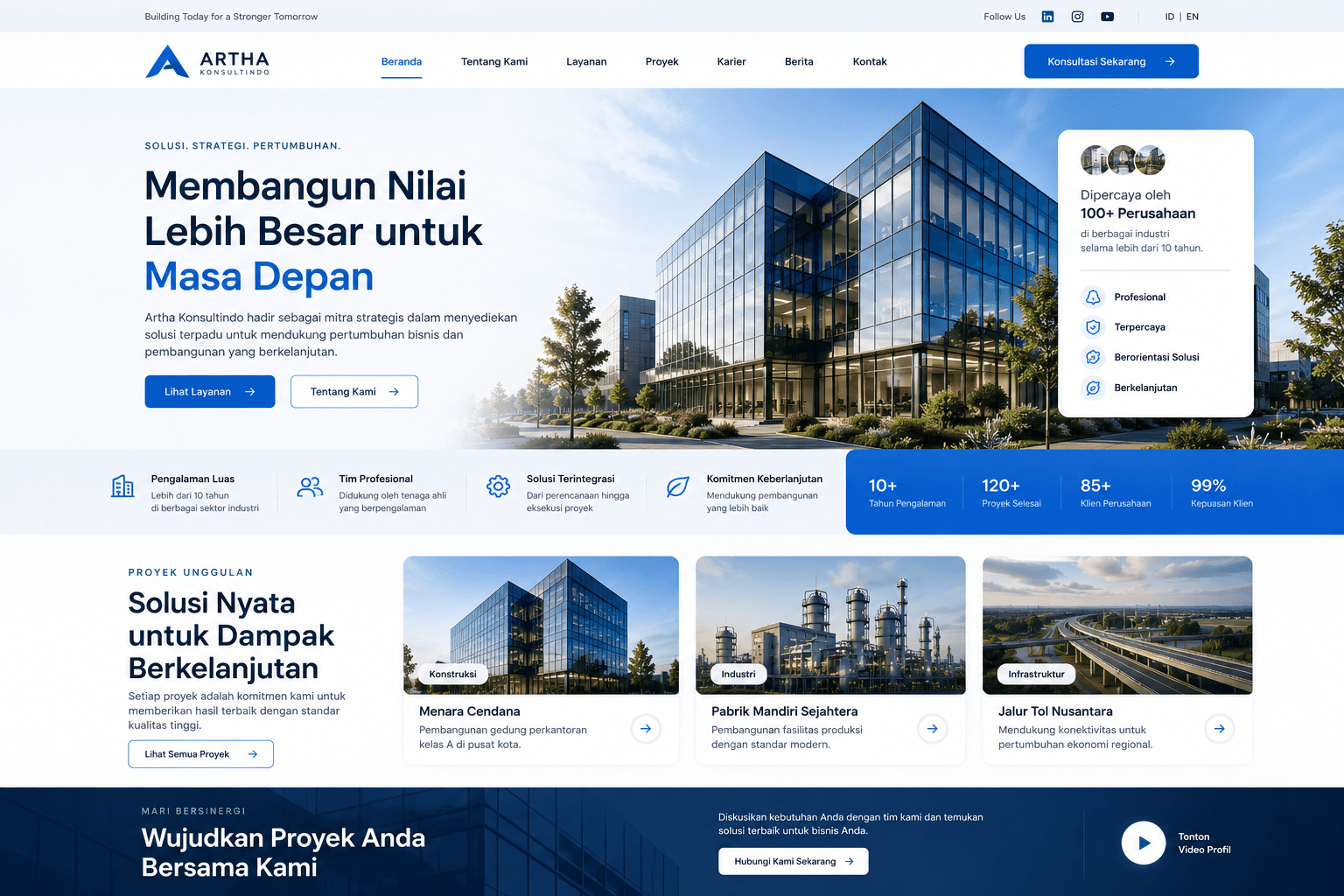 Preferensi desain website Corporate Clean