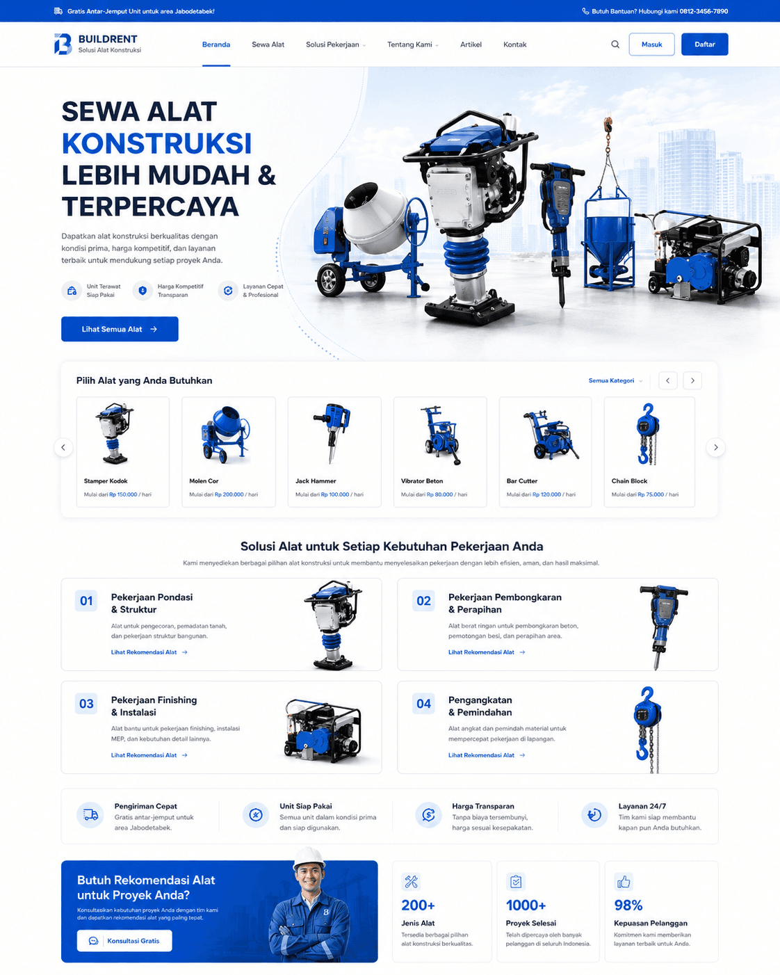 Screenshot project website SewaStamper.id